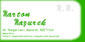 marton mazurek business card